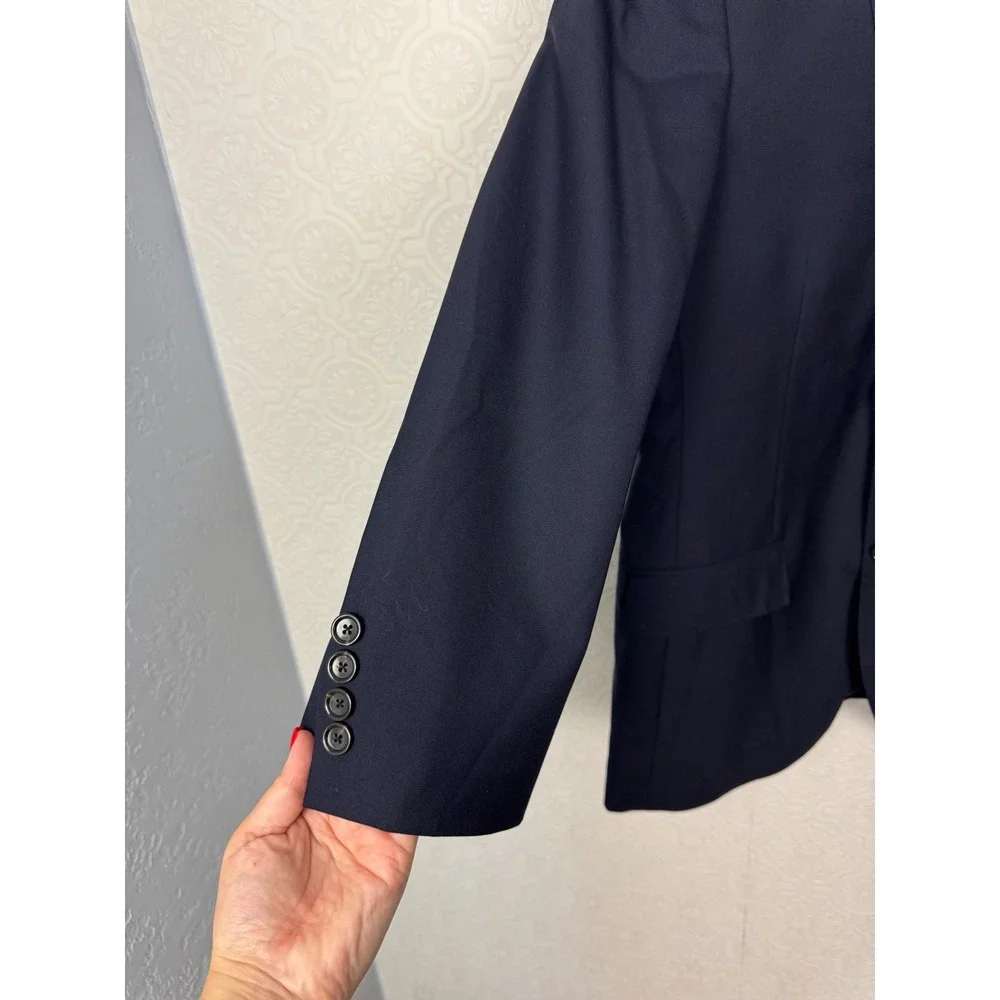 J Crew Loro Piana Ludlow Slim Fit 100% Wool Navy Blue Suit Jacket Blazer